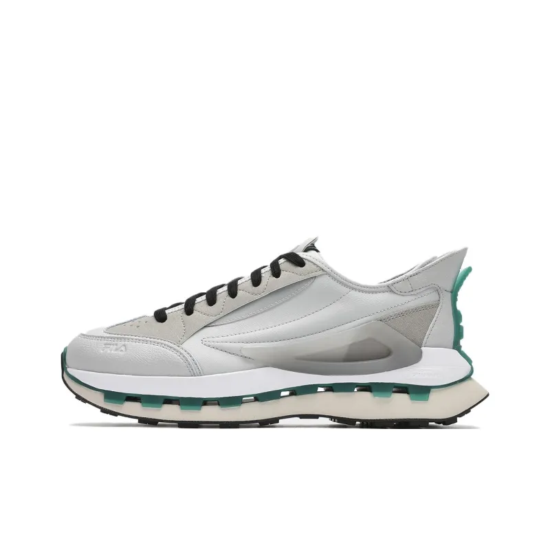 FILA KM Durable Breathable Lightweight Low Top Casual Running Shoes Men's White Gray-0