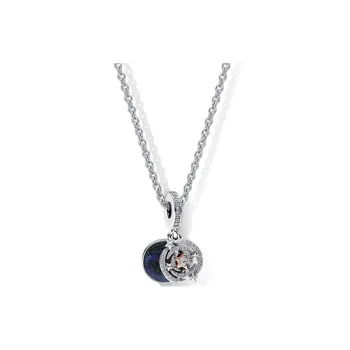 Pandora Gold Plated Copper Silver Alloy 925 Sterling Silver Synthetic Cubic Zirconia Necklaces Women's Silver