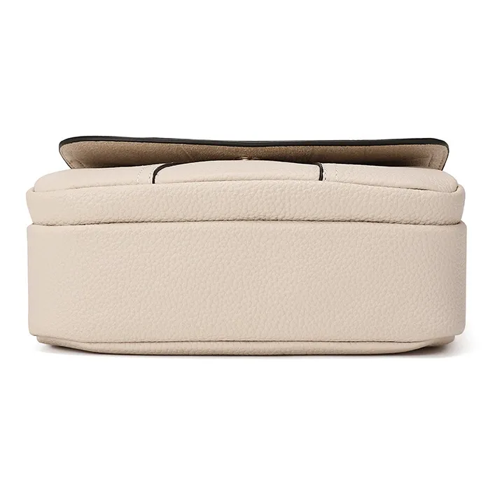 MEXICAN Cow Leather Pandora Bag, One Shoulder Handbag Regular Women's Midnight Black/Almond White/Trench Gray-10