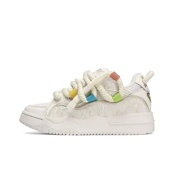VFTS Fashionable Versatile Puffy Shoes Low-Top Skateboard Shoes Unisex Beige