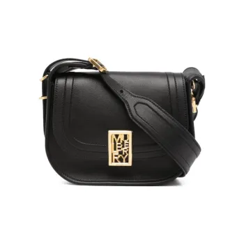 Mulberry Leather Handheld Shoulder Bag Crossbody Bag Small Size Women's Black