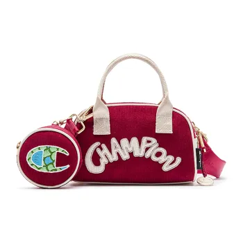 Champion Fabric Shoulder Bag Small Size Unisex Red/Dark Brown