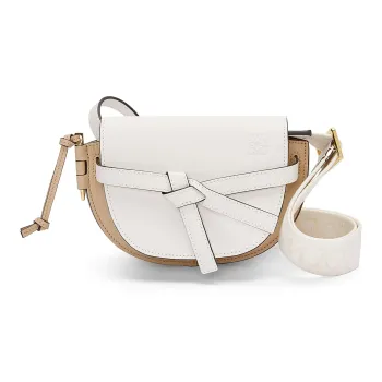 LOEWE GateAnagram Soft Cow Leather Crossbody Bag, Shoulder Bag Mini Women's Soft White Paper Craft