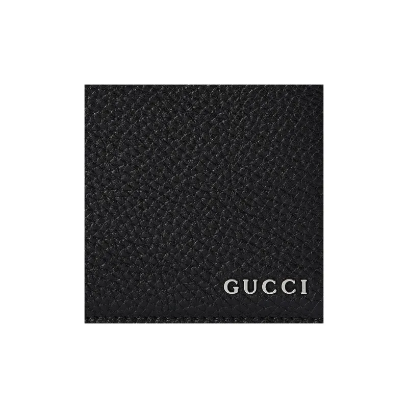 GUCCI Leather Wallet Men's Black-5