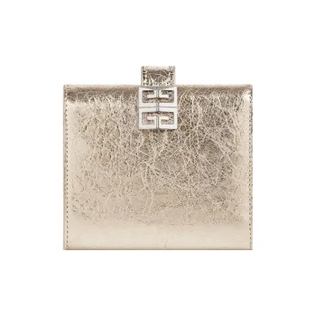 Givenchy Calfskin Card Holder Wallet Small Size Women's Dusty Gold