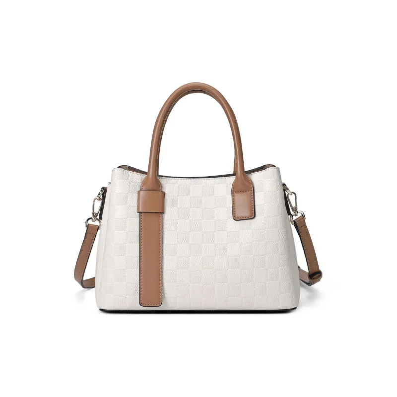 MEXICAN Polyurethane Commute Bag, One Shoulder Handbag Regular Women's Milk Tea/Ecru-6