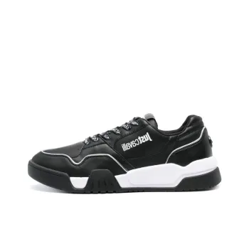 Just Cavalli Logo-print Metallic Leather Sneakers