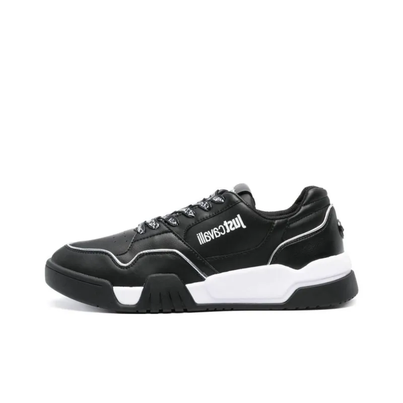 Just Cavalli Logo-print Metallic Leather Sneakers-0