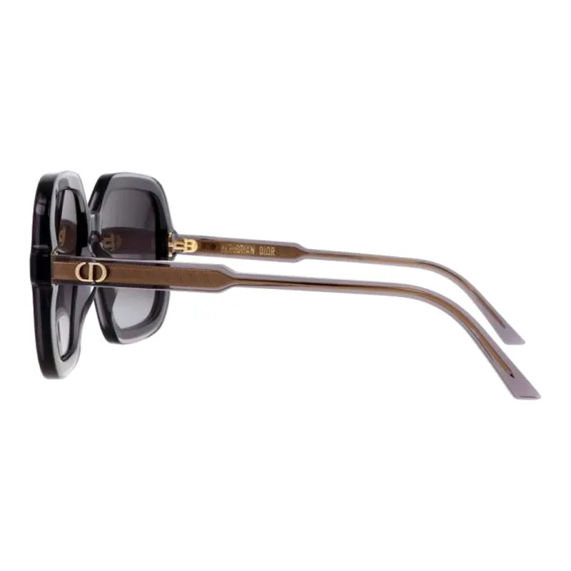 DIOR Acetate Irregular Shape Sunglasses Unisex Gray-2