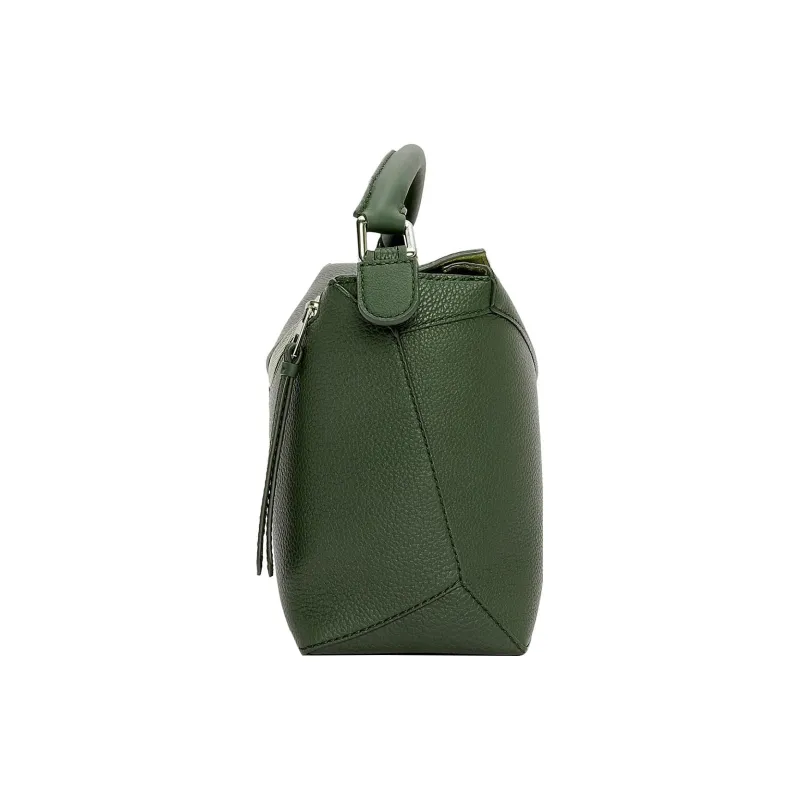 LOEWE Puzzle Grained Calfskin Handbag, Shoulder Bag, Crossbody Bag Men's Aquarium Green-2