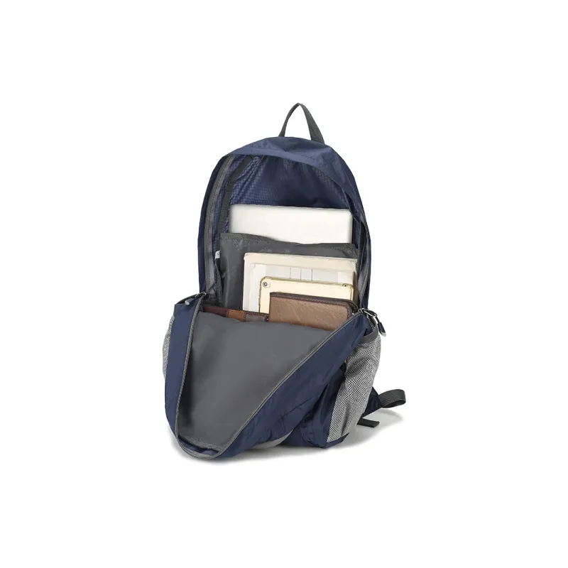 FIDO DIDO Fabric Folding Travel Bag Backpack Unisex Blue-4