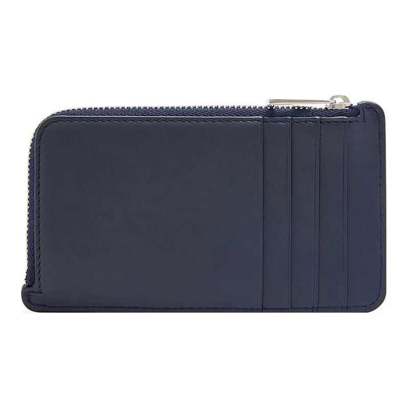 LOEWE Satin Cow Leather Wallets Card Holders Men's Dark Marine Blue-2