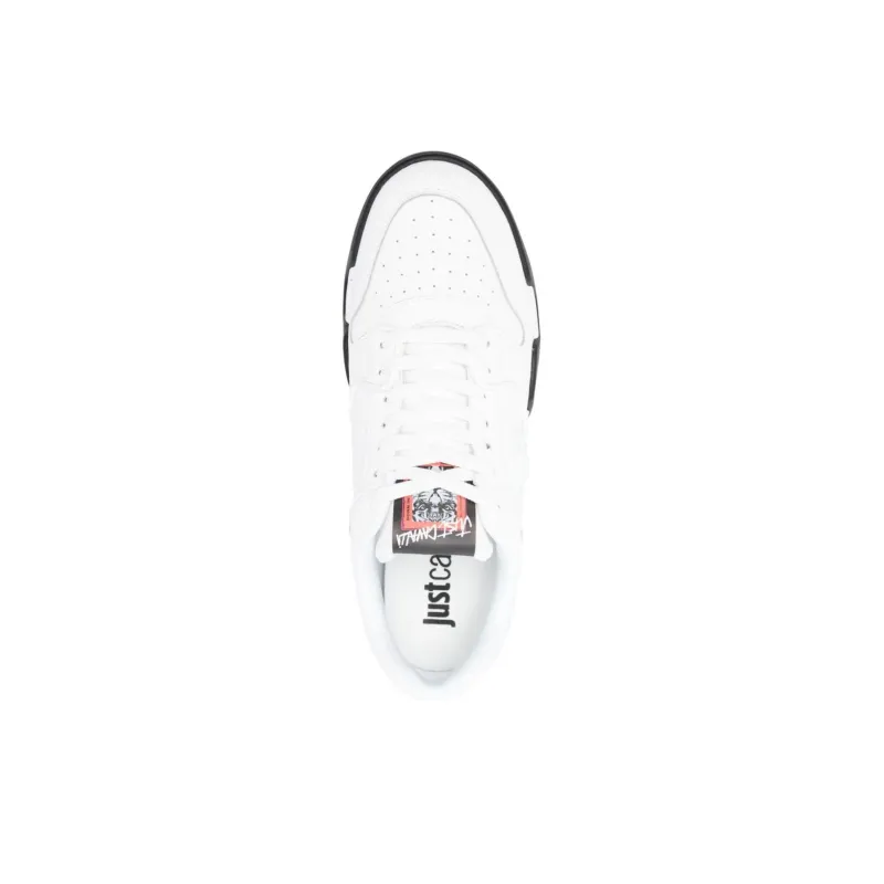 Just Cavalli Tiger Head Low-Top Casual Shoes Men's White Black-4