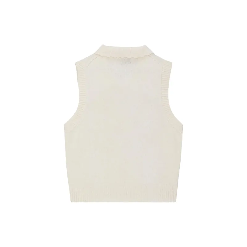 GANNI Logo Intarsia Knit Vest-1