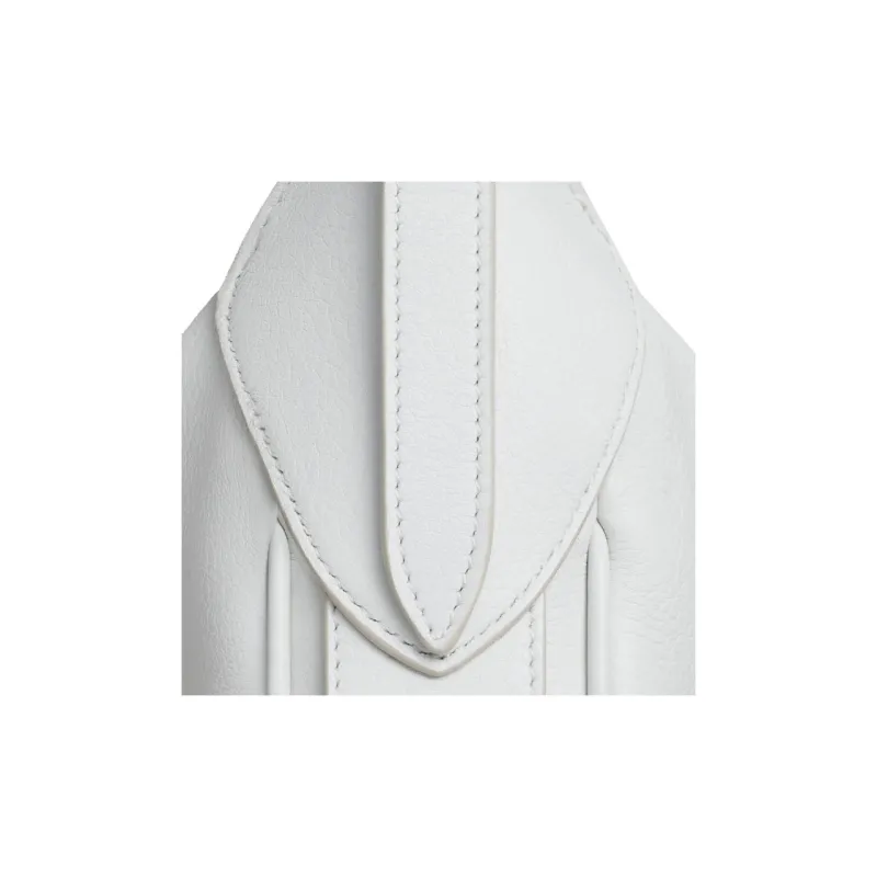 CELINE Romy Collection Soft Cow Leather Handbag Shoulder Bag Women's Moon White-3