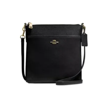 COACH Kitt Leather Messenger Bag, Shoulder Bag, Crossbody Bag Small Size Women's Black