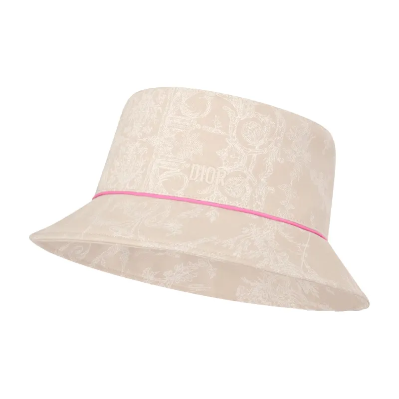 DIOR Cotton-Elastane Blend Bucket Hats Kids' Beige-0