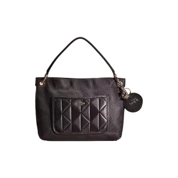 COACH Clarkson Leather Shoulder Bag Crossbody Bag Handbag Large Size Women's Black