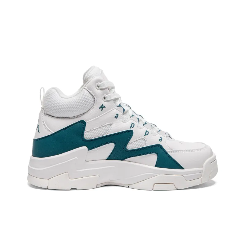 Kappa High Top Skateboard Shoes Women's White Blue-1