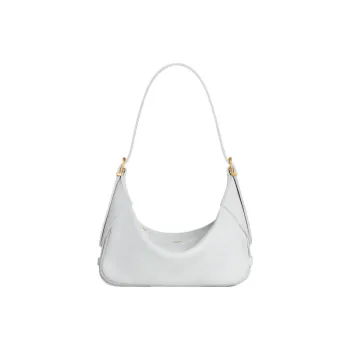 CELINE Romy Collection Soft Cow Leather Handbag Shoulder Bag Women's Moon White