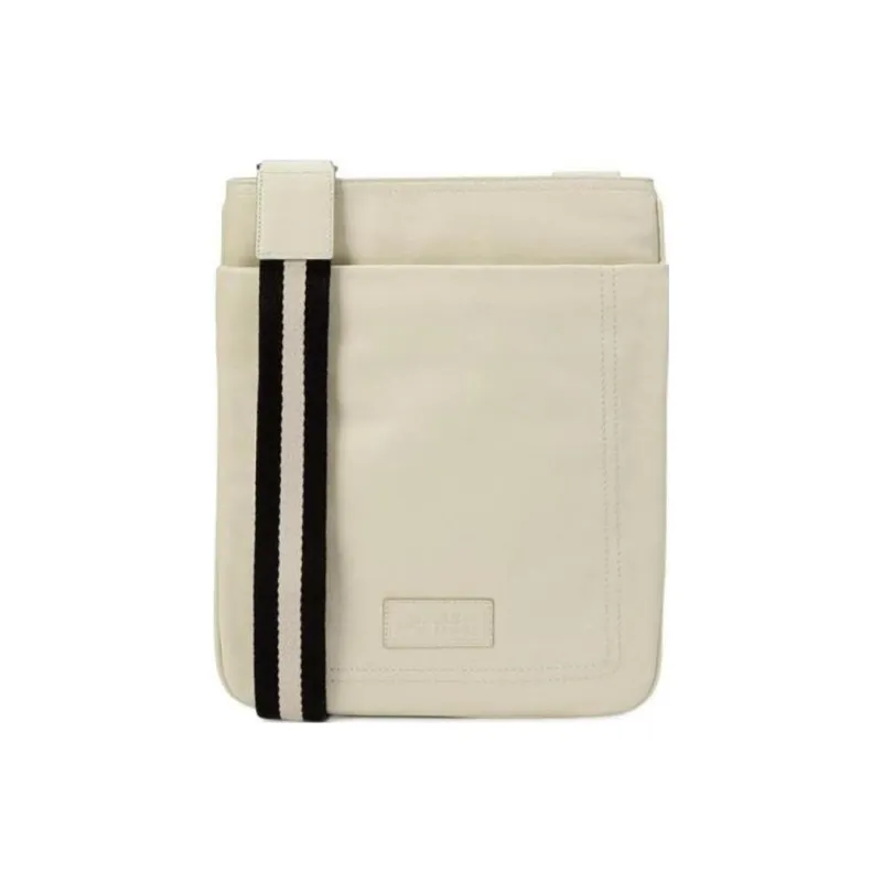 BALLY Genuine Leather Shoulder Bag Crossbody Bag Men's White-0