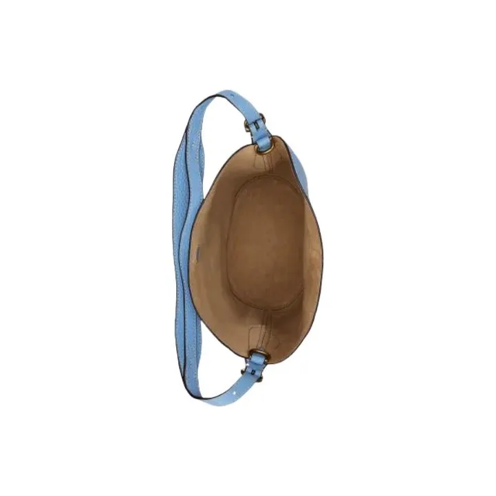Polo Ralph Lauren Bellport Cow Leather Bucket Bags Handbags Shoulder Bags Small Size Women's Blue-3