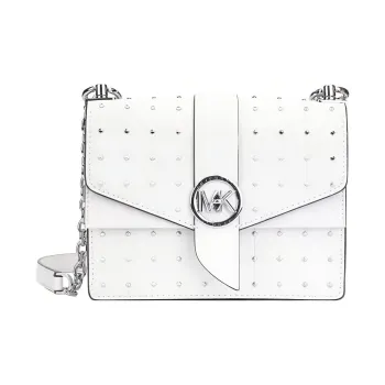 MICHAEL KORS Greenwich Artificial Leather Crossbody Bag, Shoulder Bag Women's White