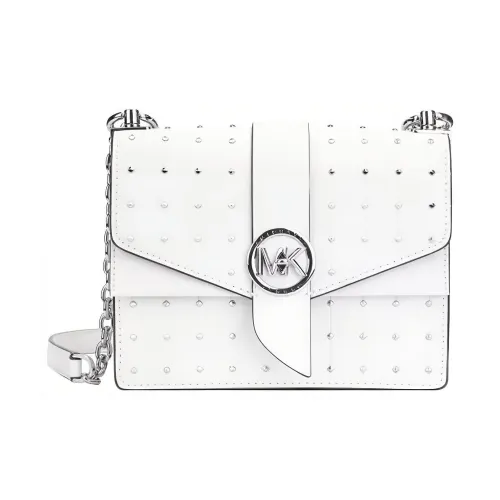 MICHAEL KORS Greenwich Artificial Leather Crossbody Bag, Shoulder Bag Women's White