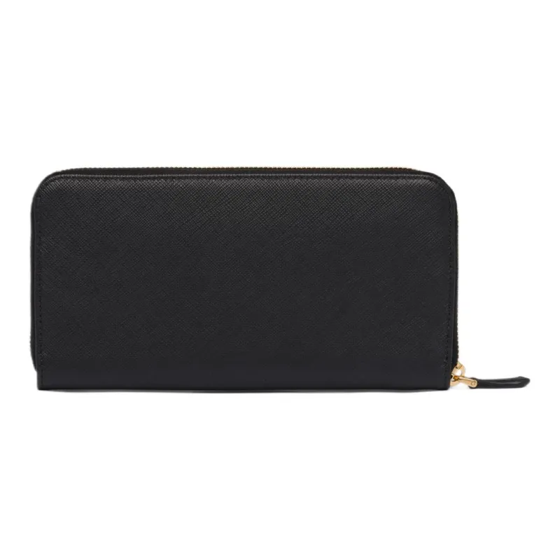 PRADA Leather Wallet Tubas Women's Black & Rose-2