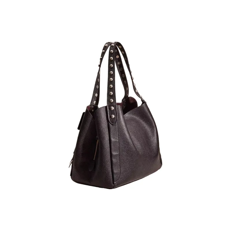 COACH Hadley Leather Tote Bag Shopping Bag Handbag Shoulder Bag Women's Black-1