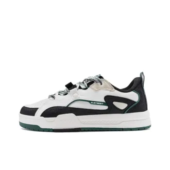 XTEP Yujie Anti Slip Wear Resistant Low Top Skateboard Shoes Men's Black White