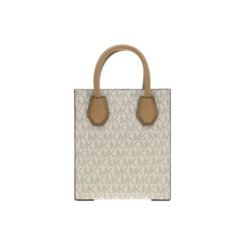 MICHAEL KORS Mercer Canvas With Leather Tote Bag Shopping Bag Handbag Extra Small Women's Camel Multicolor-2
