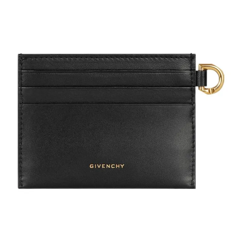 GIVENCHY 4G Calfskin Card Clip Card Holder Women's Black-1