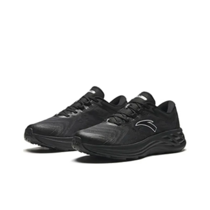 Anta Cushioning Wear-Resistant Low-Top Running Shoes Men's Black Gray-1
