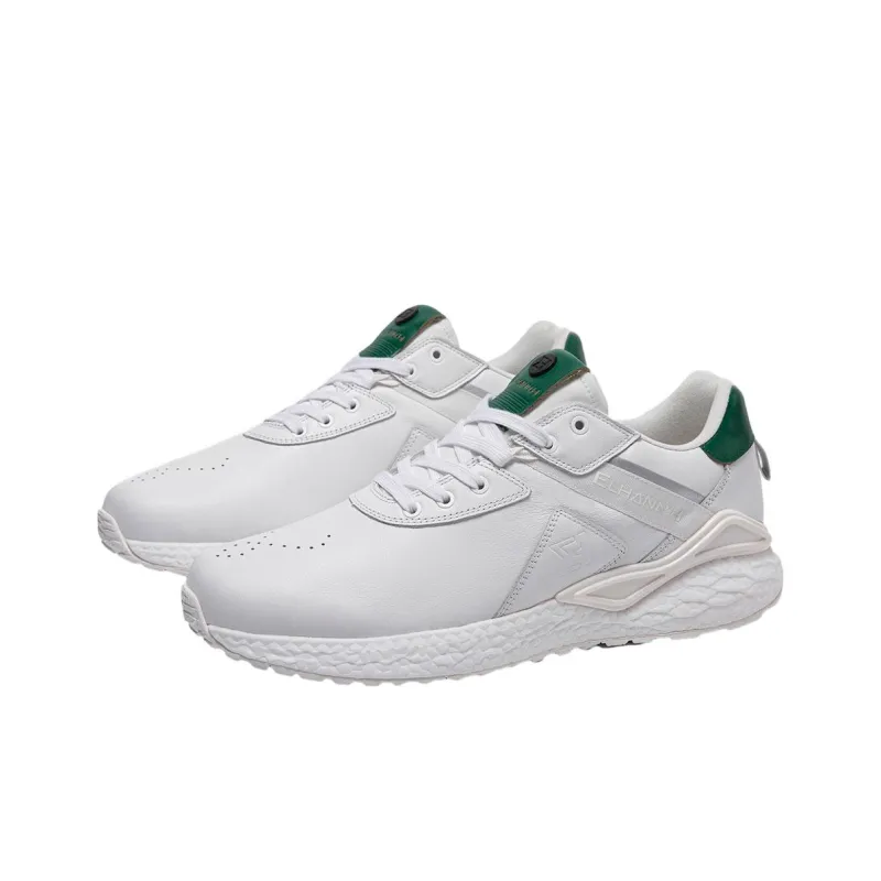 ELHANN.H Abrasion Resistant Breathable Low Top City Running Shoes Men's White-0
