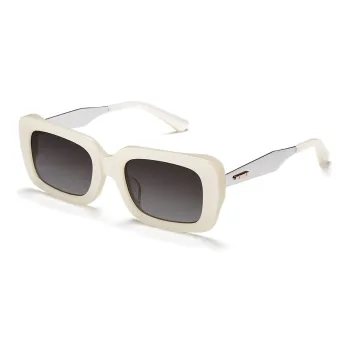 PUBLIC BEACON Acetate Metal Rectangular Sunglasses Unisex White
