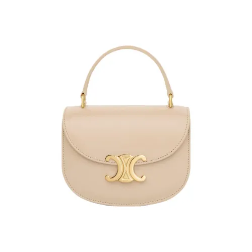 celine Camarat Triomphe Cow Leather Shoulder Bag Crossbody Bag Handbag Mini Women's Nude