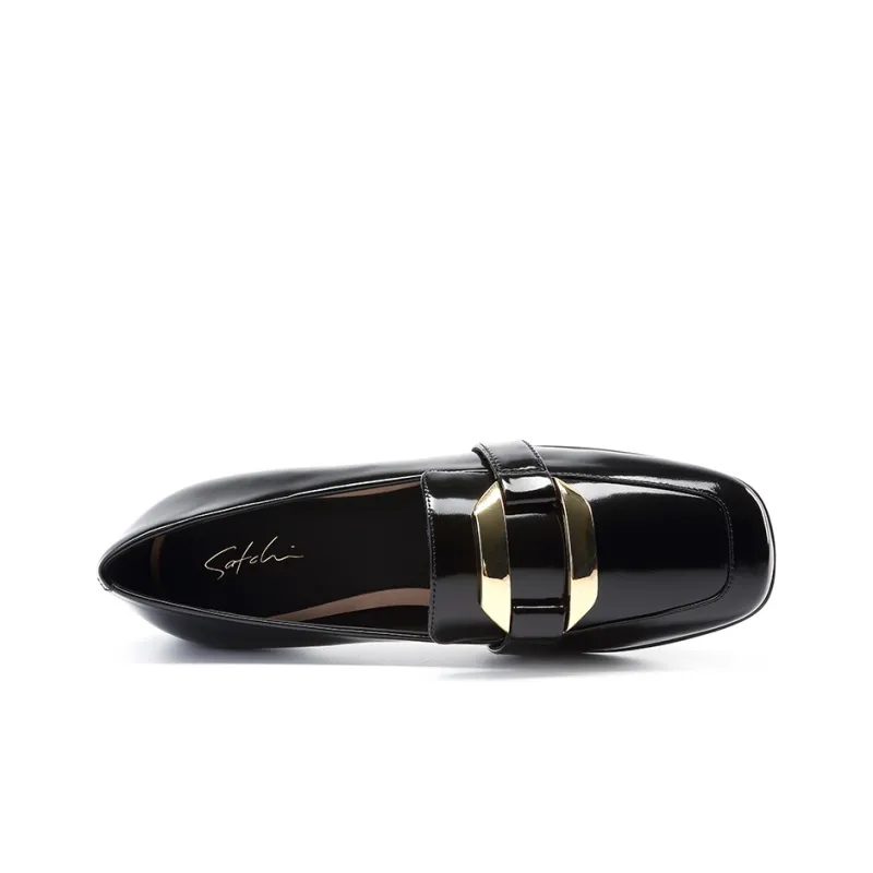Satchi Loafers 1.5CM Women's Black-5