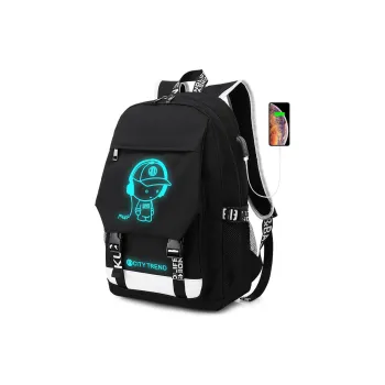 MingLu Oxford Backpack Regular Unisex Black