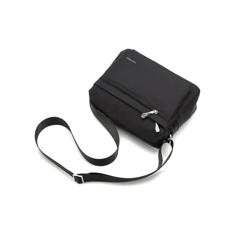 Crocodile Fabric Crossbody Bag Small Square Bag Fabric Bag Shoulder Bag Regular Men's Black-3