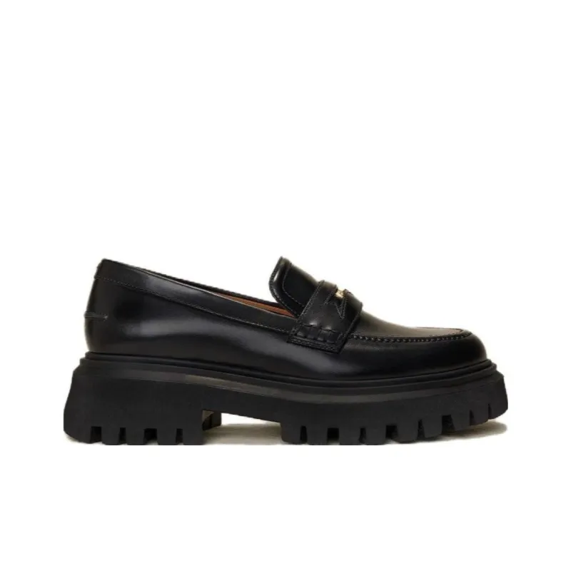 Maje Clover-plaque Leather Loafers-1