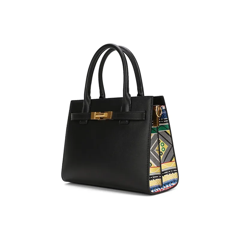 COOGI Split Cow Leather Casual Crossbody Bag, Handbag Medium Size Women's Ecru/Black/Yellow-2