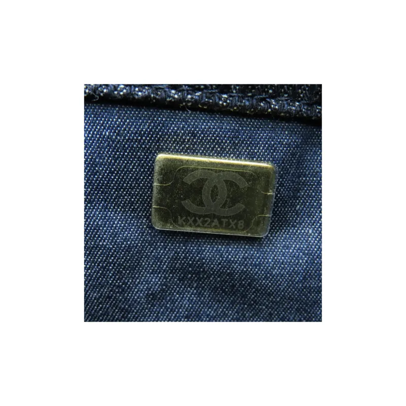 CHANEL Denim HOBO Bag, Shoulder Handbag Women's Blue & Blue-8