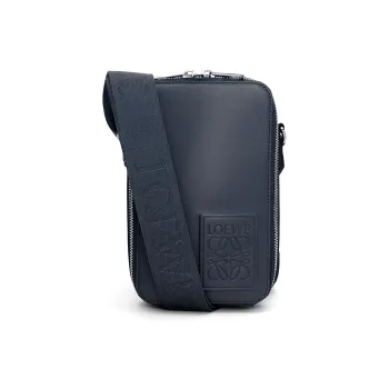 LOEWE Satin Cow Leather Shoulder Bag Crossbody Bag Men's Dark Marine Blue
