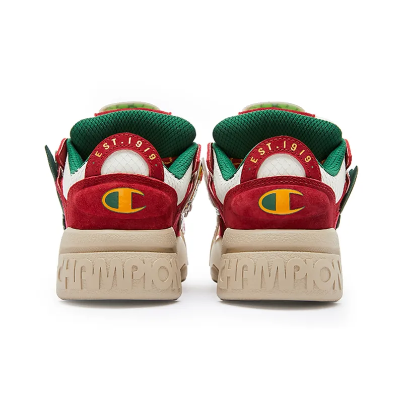 Champion Skateboard Shoes Women's Low Top New Year Red/Milk White-3