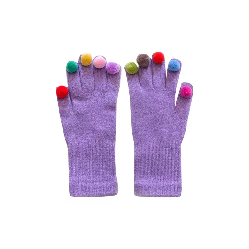 CMFY Cotton Polyester Blend Knit Gloves Women's-15
