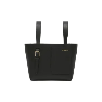 Valextra Calfskin Bucket Bag Handbag Shoulder Bag Women's Black