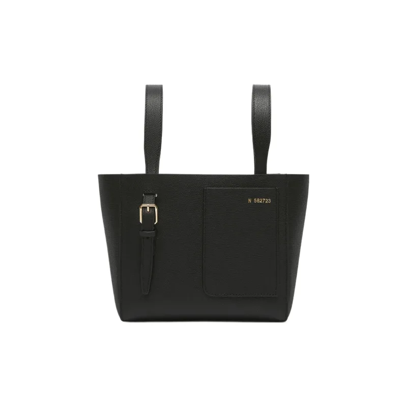 Valextra Calfskin Bucket Bag Handbag Shoulder Bag Women's Black-0