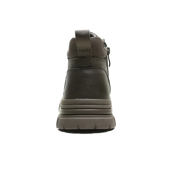 Mulinsen Work Boots Men High Top Black/Khaki-10