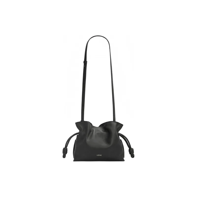 LOEWE Flamenco Nappa Cow Leather Clutch Mini Women's Black-1
